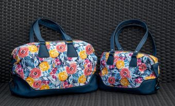 Brooklyn Traveler Bag and Brooklyn Handbag, made by Lynne Baldwin from Lynne's Selections