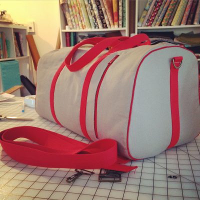 The vintage Dallas Duffel Bag from Swoon Sewing Patterns, made by Alicia Miller