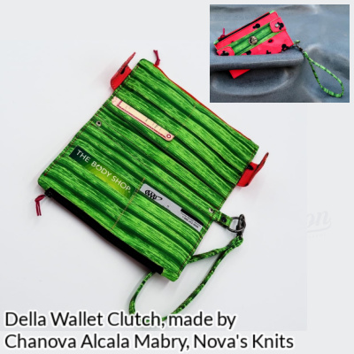 Della Wallet Clutch (made by Chanova Alcala Mabry from Nova's Knits) in watermelon themed fabrics