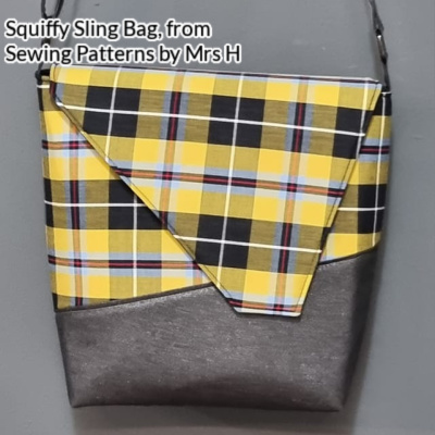 The Squiffy Sling Bag from Sewing Patterns by Mrs H made in Cornish tartan